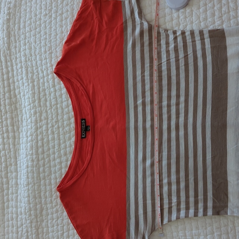π Mini Striped T-shirt Dress Tunic - Soft Cotton Modal M 3/4 Sleeve Express - Picture 7 of 15